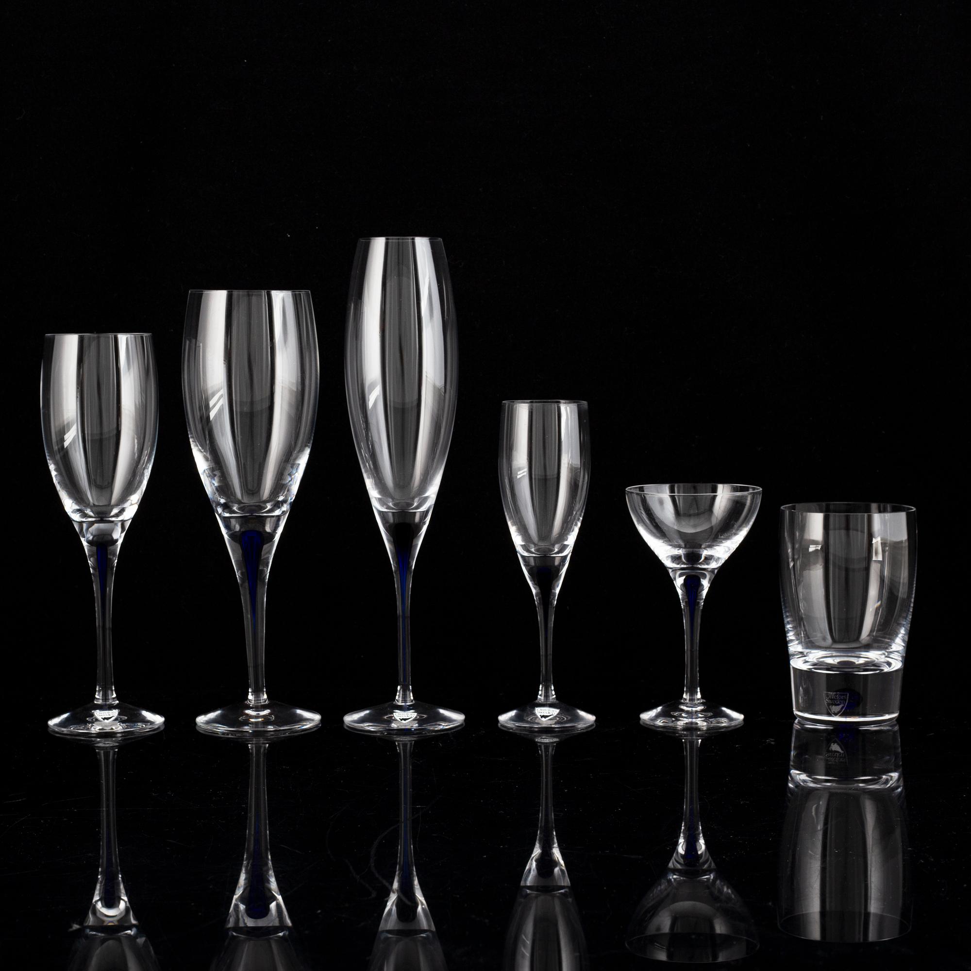 ERIKA LAGERBIELKE, glasservis, 54 delar, "Intermezzo", Orrefors.