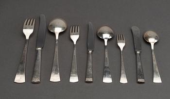 A Swedish 20th century set of 72 pcs of silver cutlery mark of GAB Stockholm 1960's total weight ca 3799 gr.
