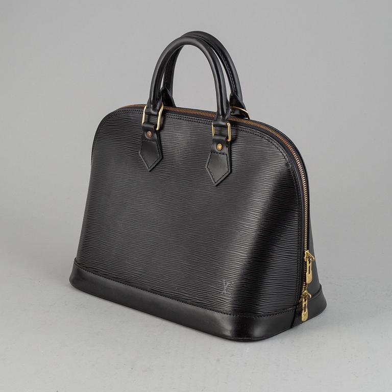 A Black Epi Leather 'Alma' Handbag.