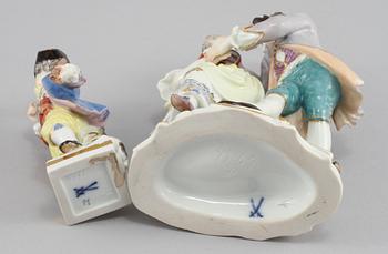 FIGURINER, 2 st, porslin, Meissen, 1900-talets andra hälft.
