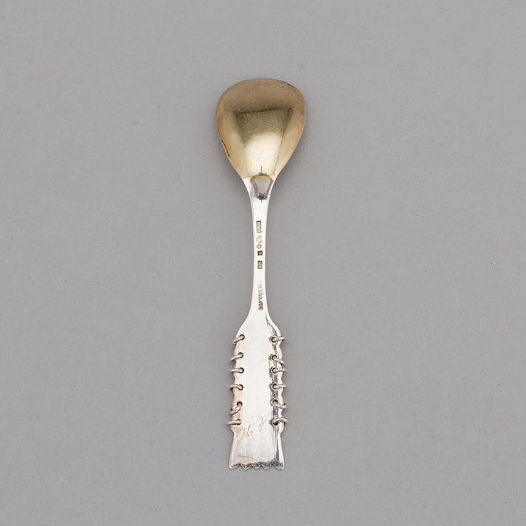 KAFFESKEDAR, 12 st, silver, Forslunds, Boden 1940, s k Lappsilver. Vikt ca 180 gram.