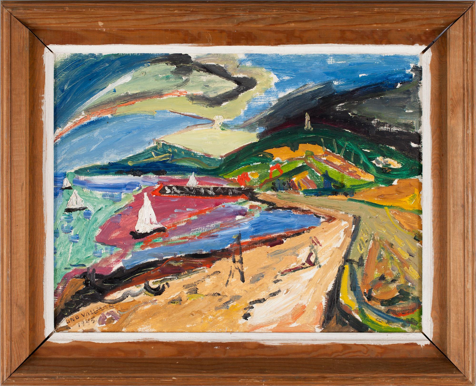 UNO VALLMAN, olja på pannå, sign o dat 1945.