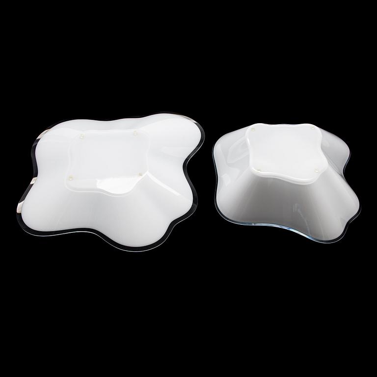 Alvar Aalto, lasiveistos,  "Aallon kukka", neliosainen, signeerattu Alvar Aalto Iittala 2001.
