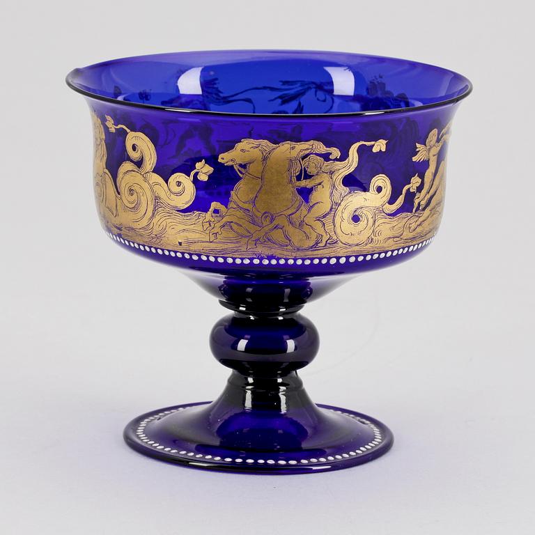 SKÅL PÅ FOT, glas, Italien, omkr 1900.