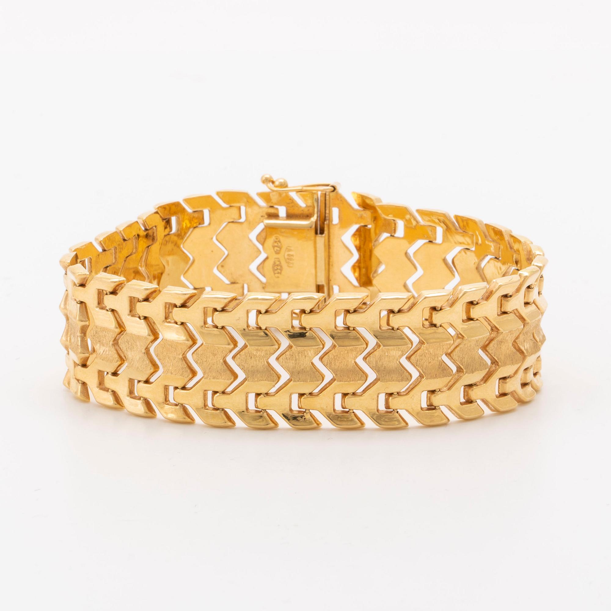Goldbracelet 18k gold, 32,3 g, approx 19 x 2 cm.