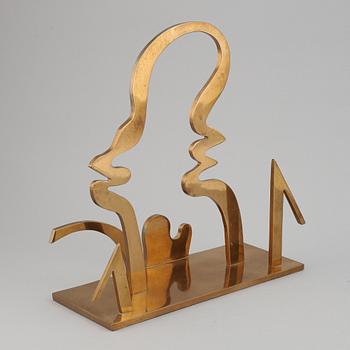 A brass sculpture by Arne Tengblad, signed and dated 81.