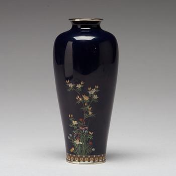 VAS, cloisonné. Japan, Meiji (1868-1912), signerad Kin'unken zo.