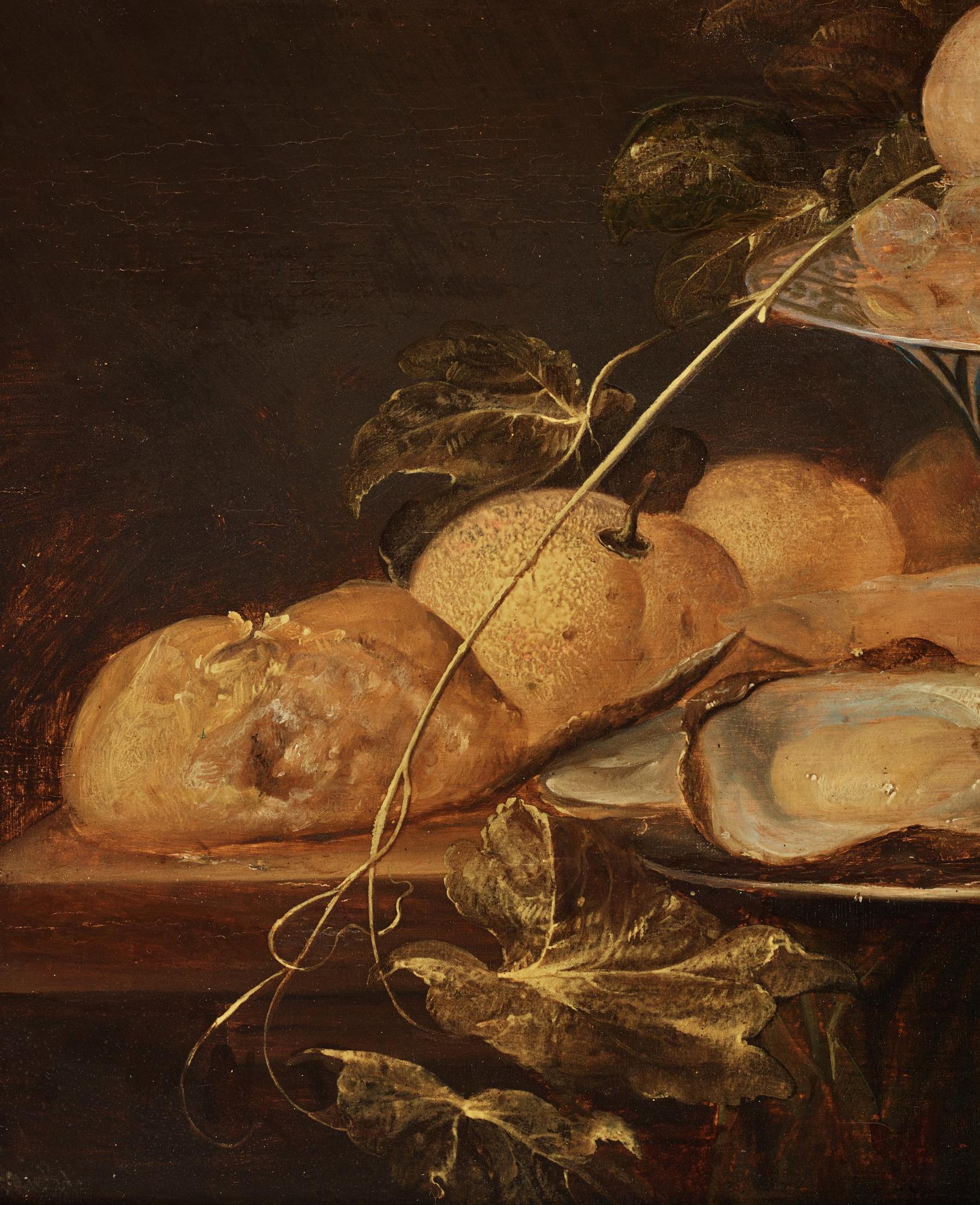 Jan Davidsz. de Heem, period copy, Still Life with Oysters, Fruits, and Kraak Porcelain Dish.