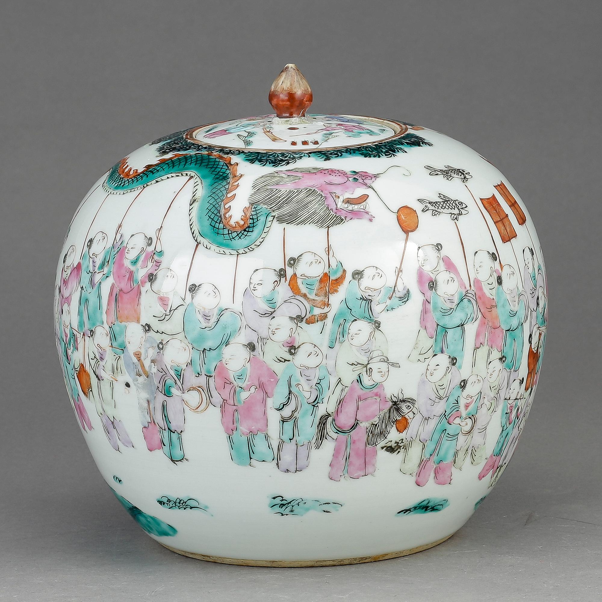 LOCKURNA, porslin, Kina, 1800/1900-tal.