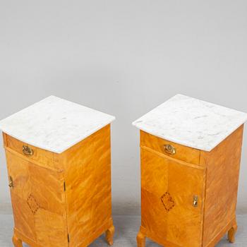 SÄNGBORD, ett par, 1900-talets första hälft.