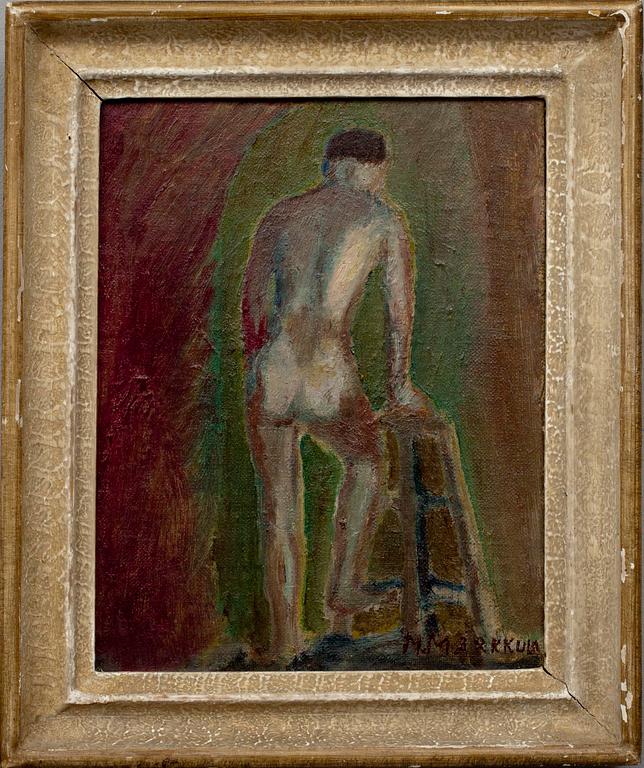 MAUNO MARKKULA, olja på skiva, signerad.