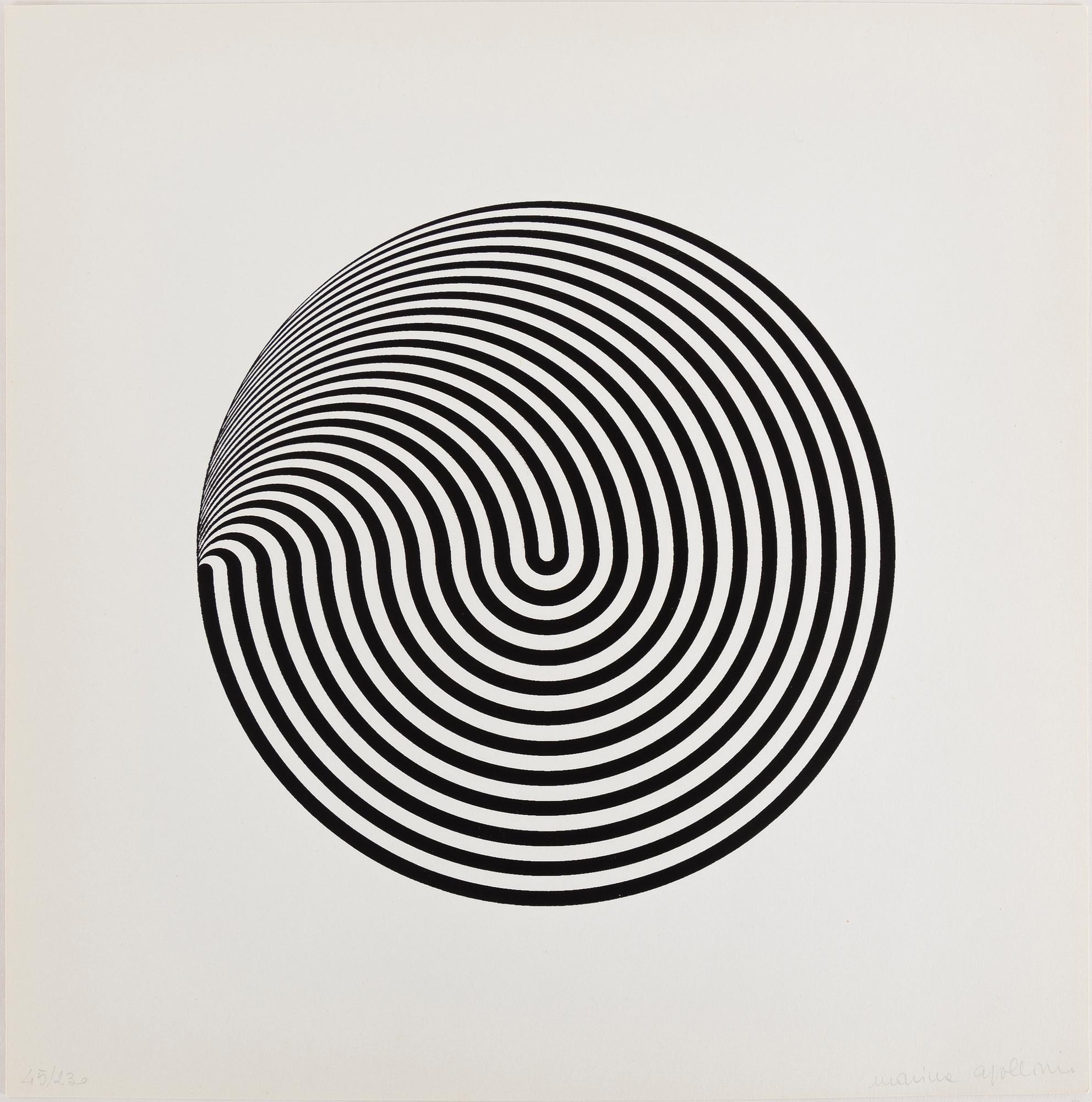 MARINA APOLLONIO, silkscreen, signed and numbered 45/230, 1966.