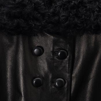 Balenciaga, a leather and sheepskin jacket, size 36.