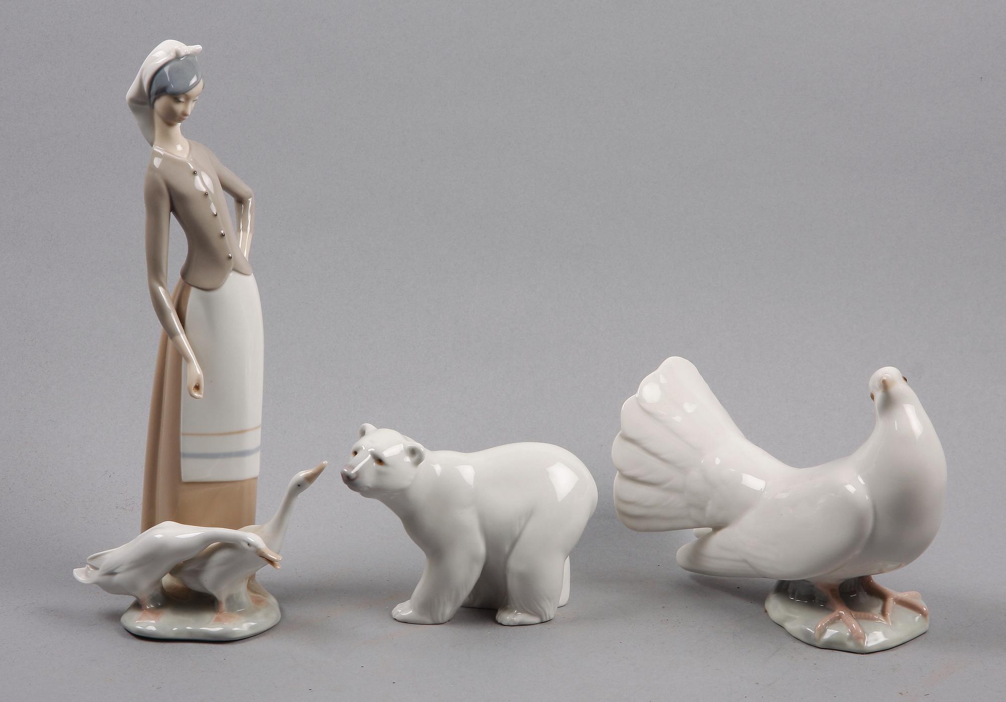FIGURINER, 3 st, porslin, Lladro.