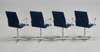 SKRIVBORDSSTOLAR, 4 st, "Oxford", Arne Jacobsen, Fritz Hansen, 1990/2000-tal.