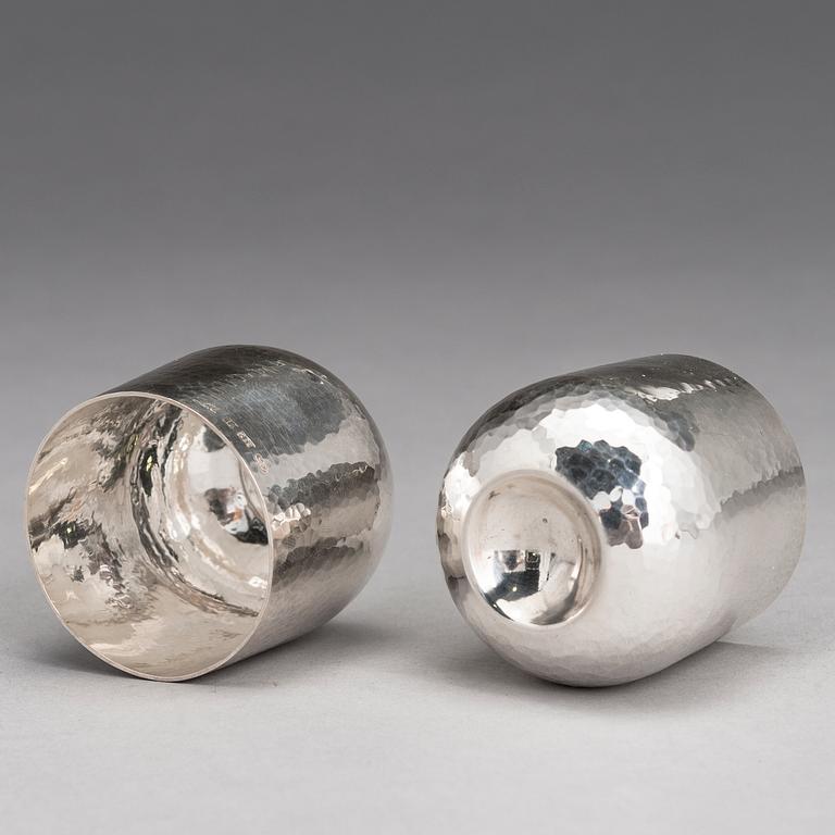 TAPIO WIRKKALA, A 6-piece set of silver beakers, marked TW, Kultakeskus oy, Hämeenlinna, Finland 2006-2012.