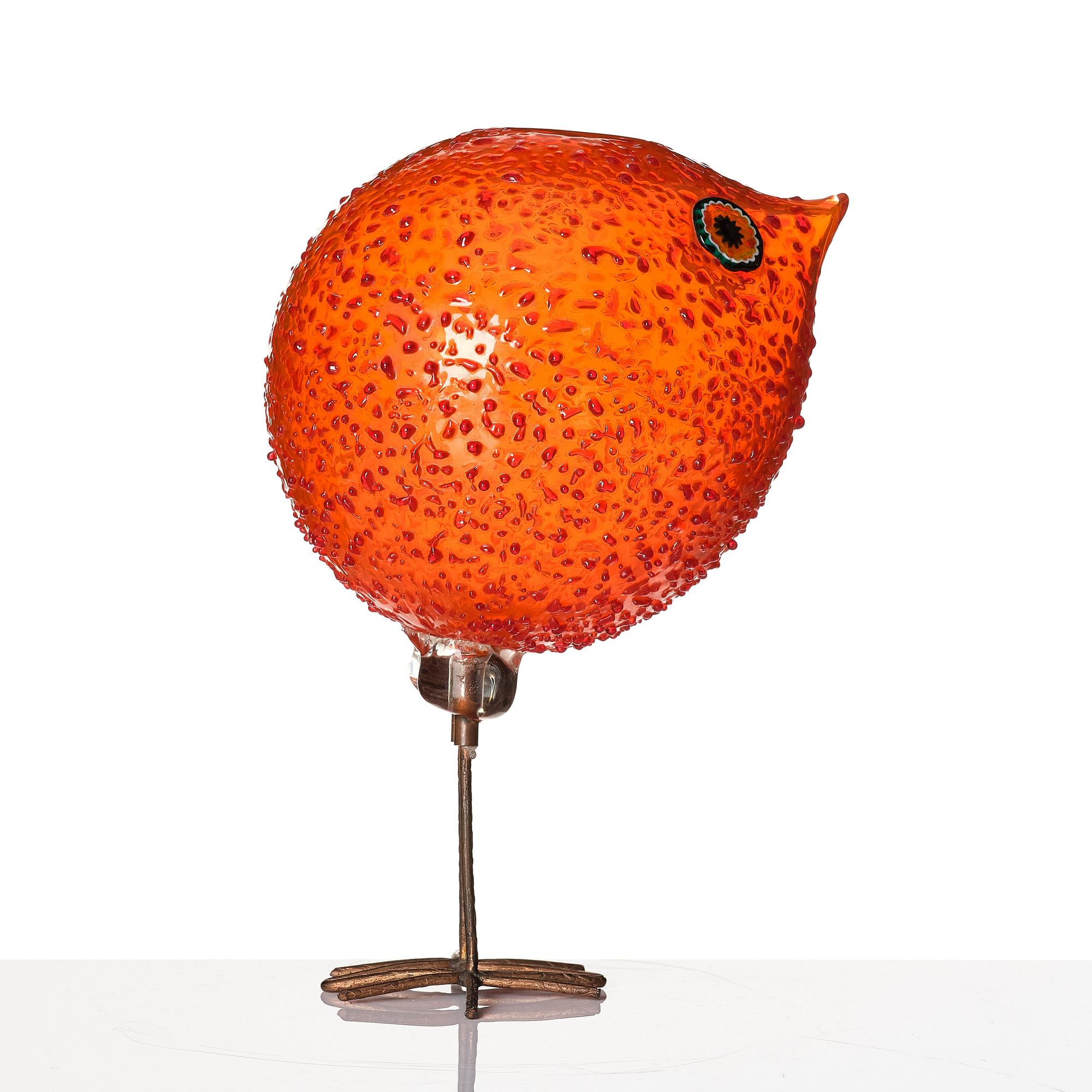 Alessandro Pianon, 'Pulcino', a glass sculpture of a bird, Vistosi, Murano, Italy 1960s.