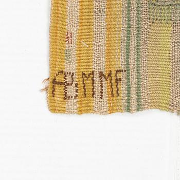 Barbro Nilsson, a drape, "Kärnfrukt", a tapestry variant, ca 227 x 104 cm, signed AB MMF BN.