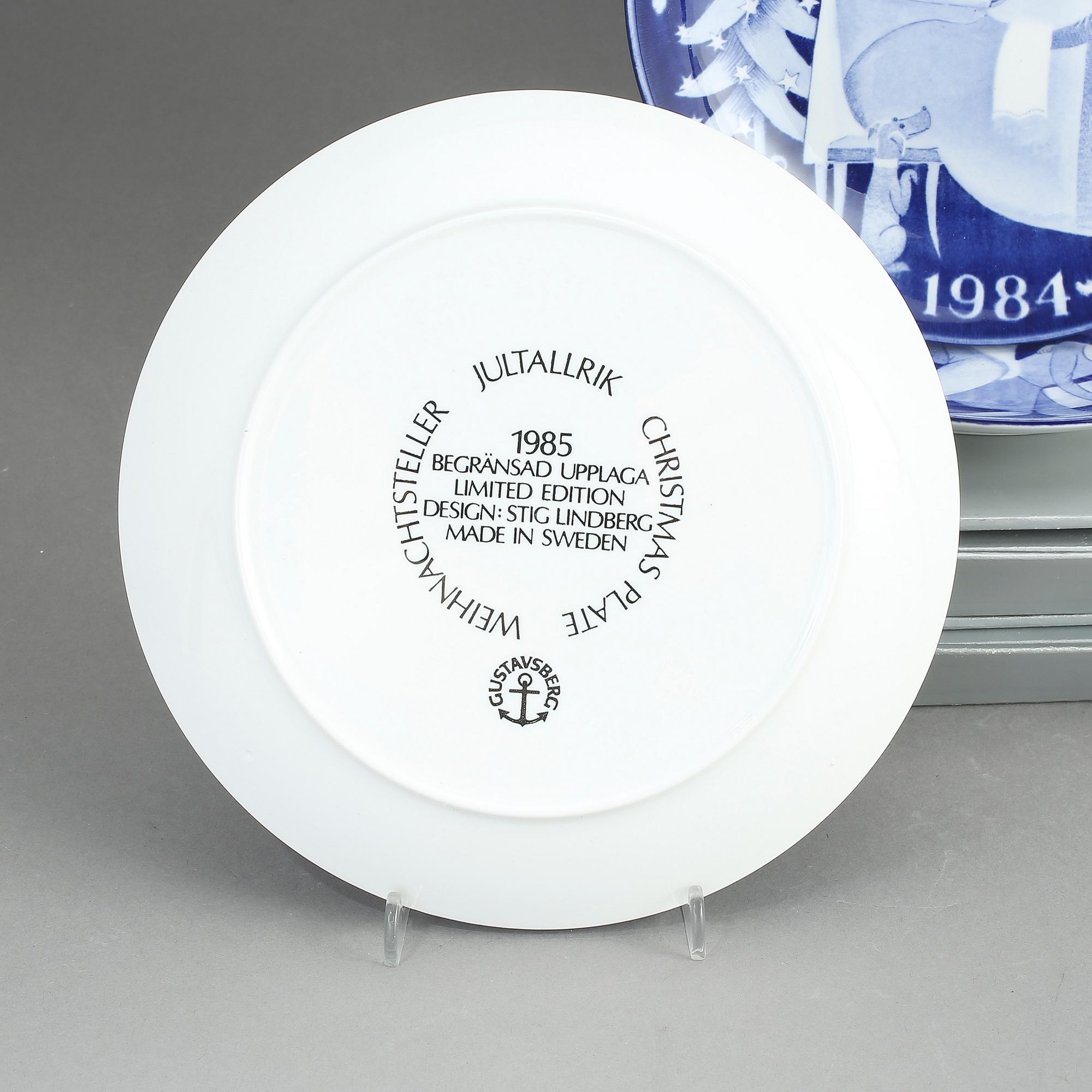 TALLRIKAR 6 st, Stig Lindberg Gustavsberg 1981,1982, 1982, 1983, 1984 och 1985.