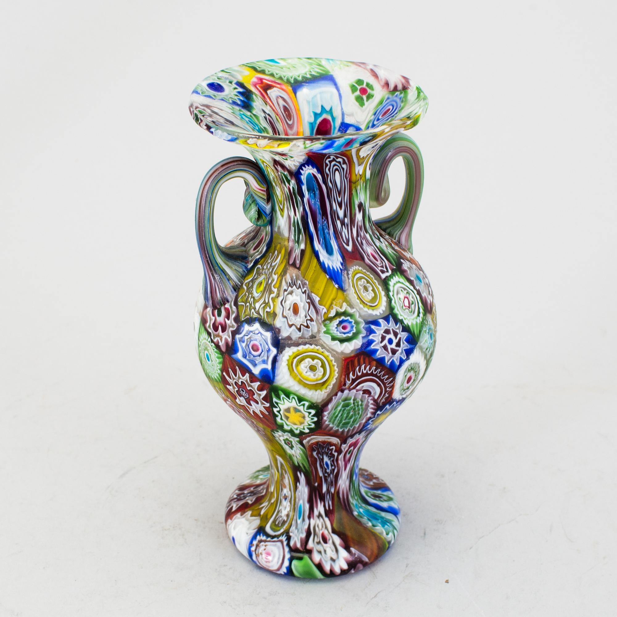 A MILLEFIORI GLASS VASE, Italy, mid 20th century.