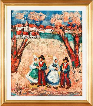 OKÄND KONSTNÄR, 2 st, oljor på duk, signerade d'Anty.