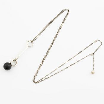 Necklace, Georg Jensen, "Sphere", design Regitze, silver with black agate.