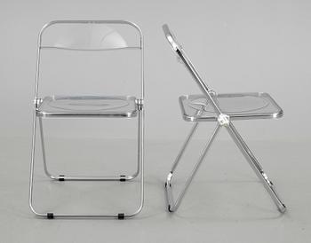 STOLAR, 6 st, "Plia", Giancarlo Piretti för Castelli, Italien, 1970-tal.