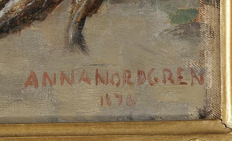 ANNA NORDGREN, olja på duk, signerad och daterad 1876.