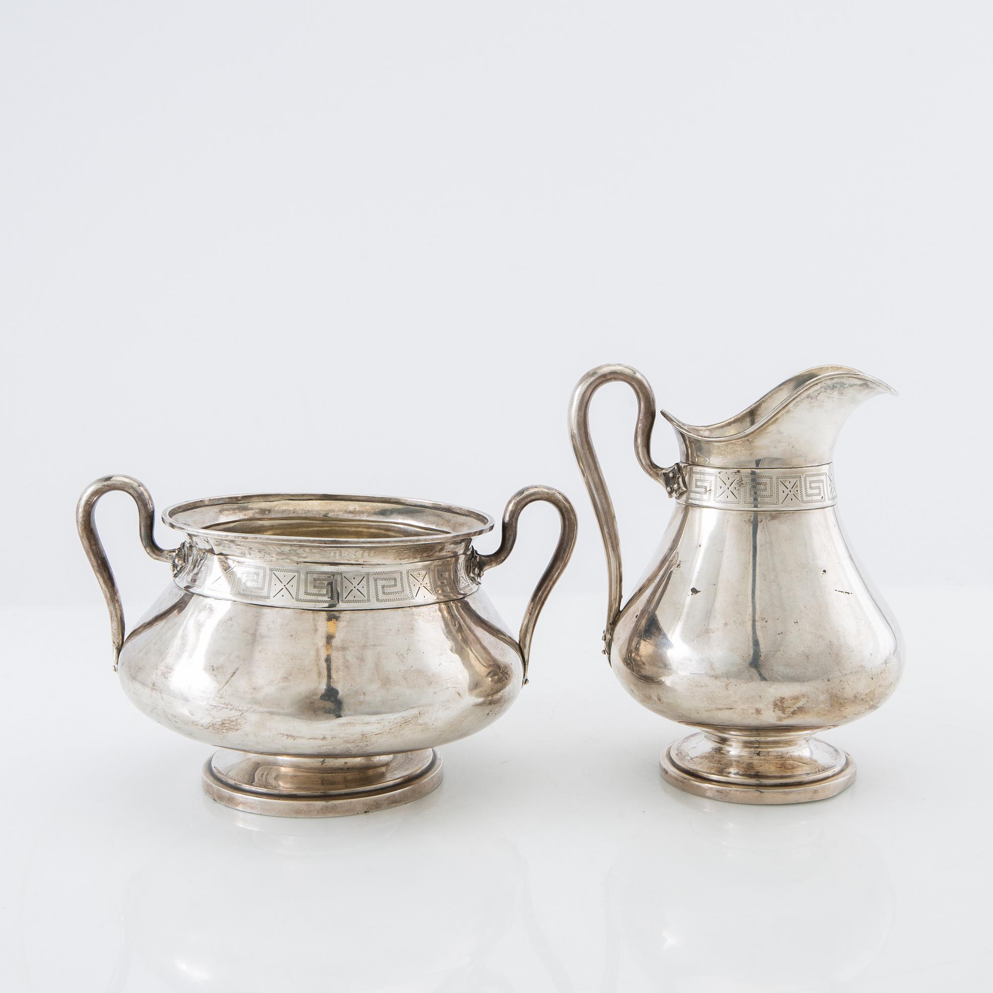 Jug and bowl, silver, Tostrup Norway.