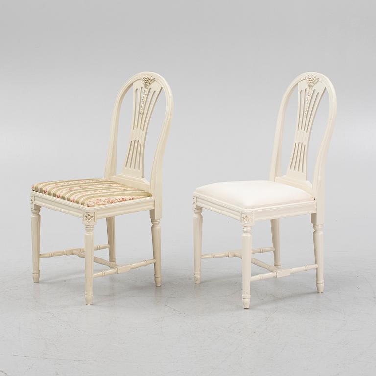A Gustavian style dining group, mid 20th Century.