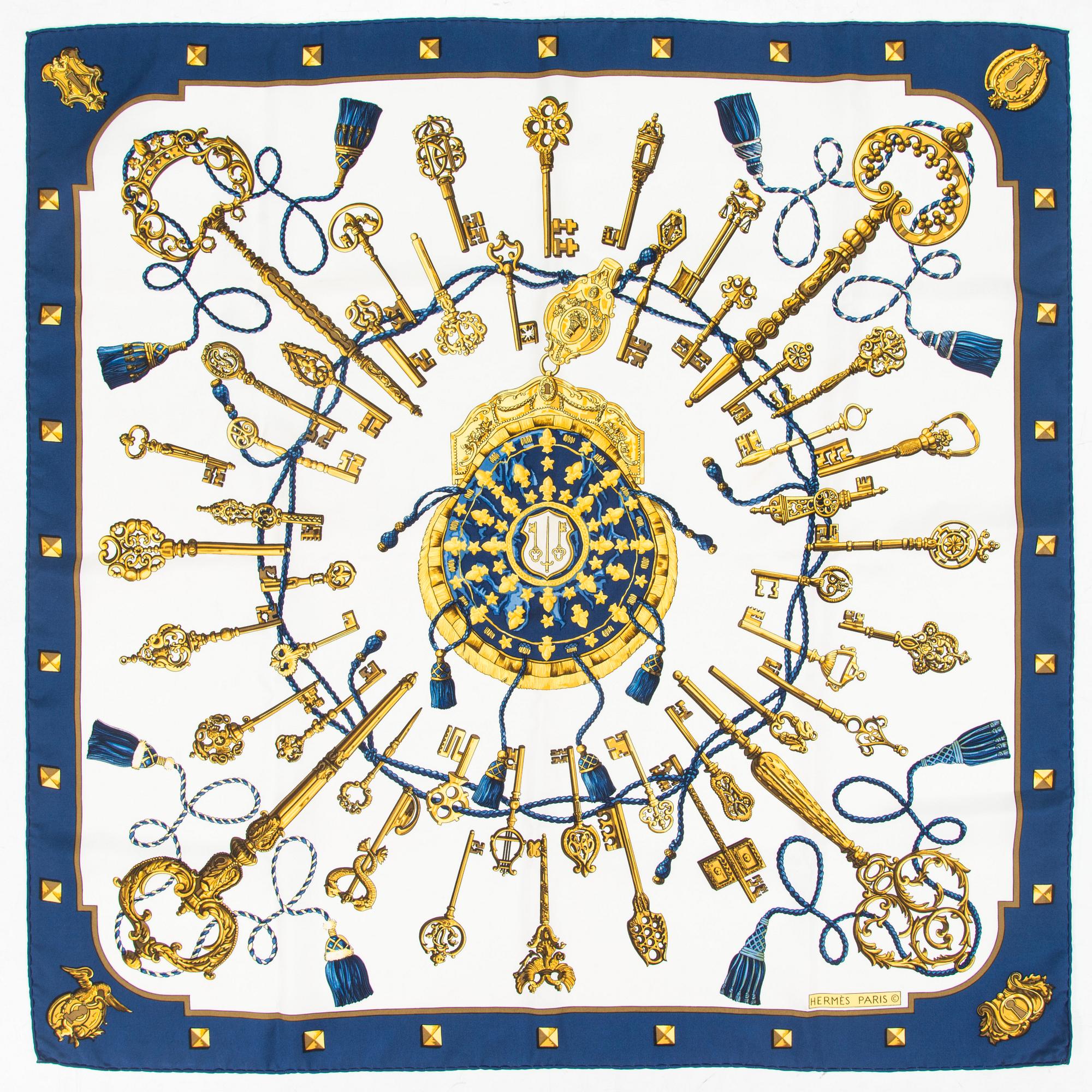 Hermès, "Les Cles", scarf.