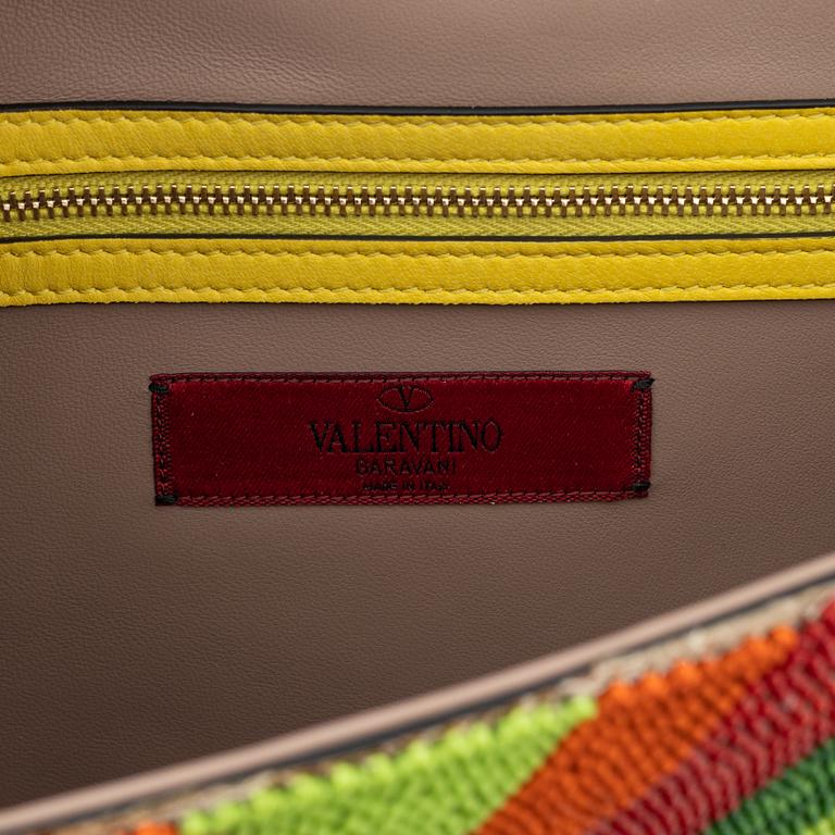 Valentino, a multicolor pearl embroidered rock stud bag.