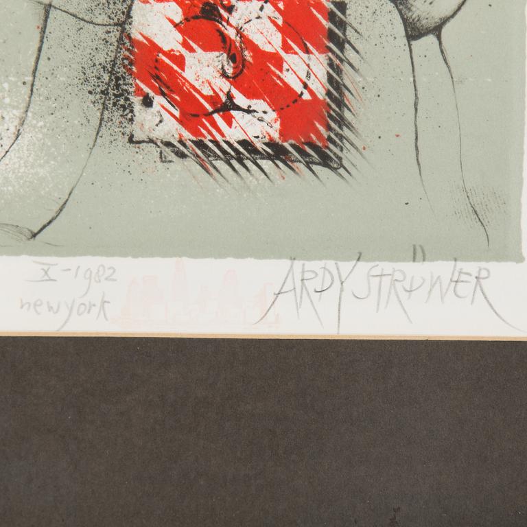 ARDY STRÜWER, litografi, signerad och daterad New York 1982,  numrerad 63/200.