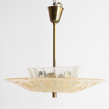 A Swedish Modern ceiling lamp, 1940's.