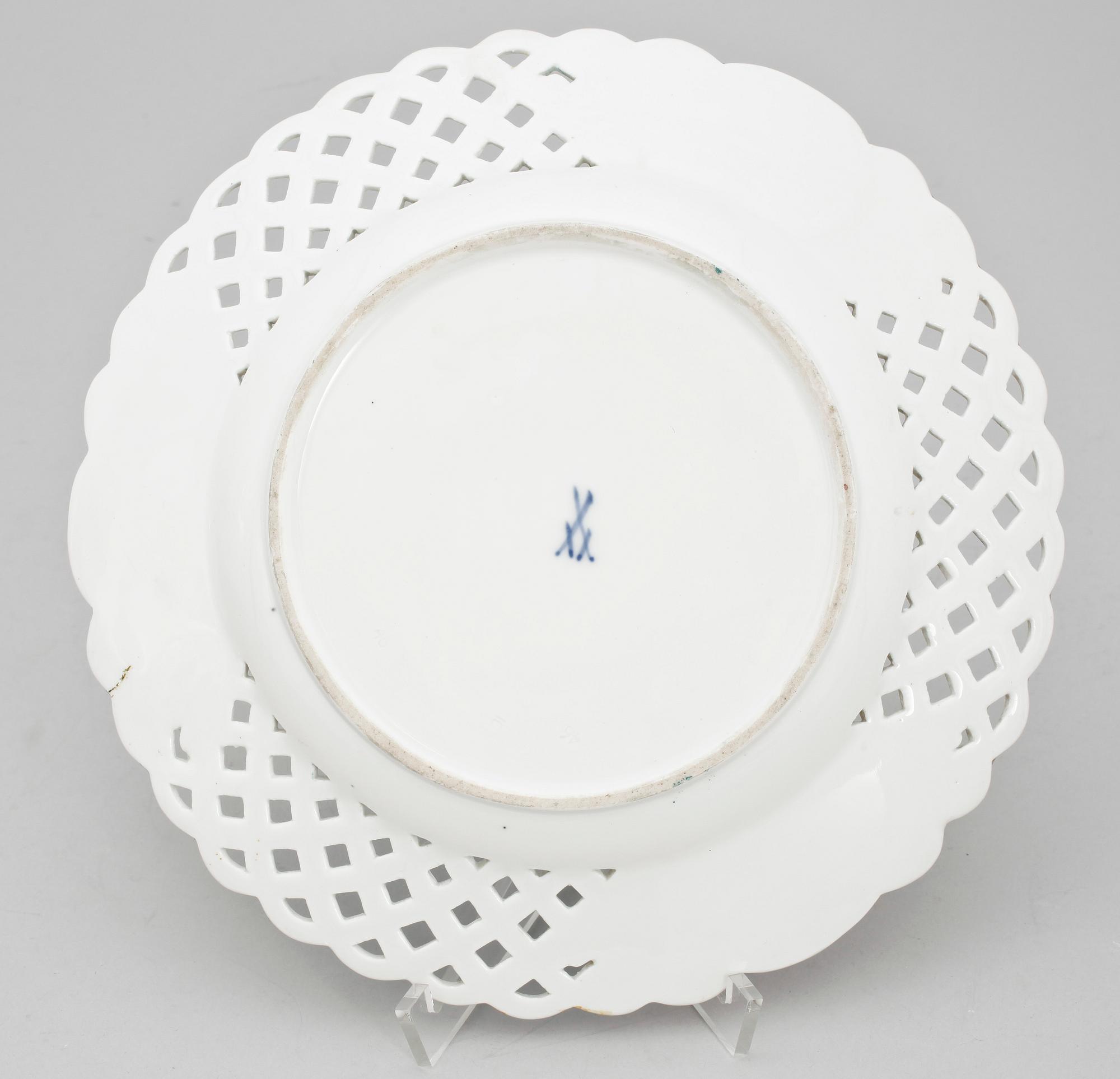 GALLERFAT, porslin, Meissen, 1800-talets mitt.