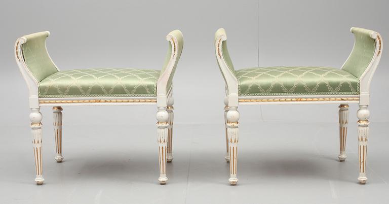 SALONGSMÖBLEMANG, 10 delar, empirestil. 1900-talets början.