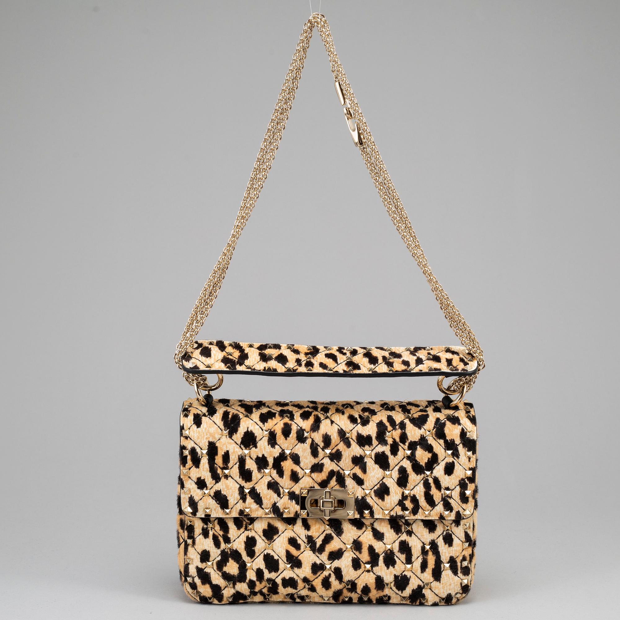 VALENTINO, "Leopard pony spike bag ".