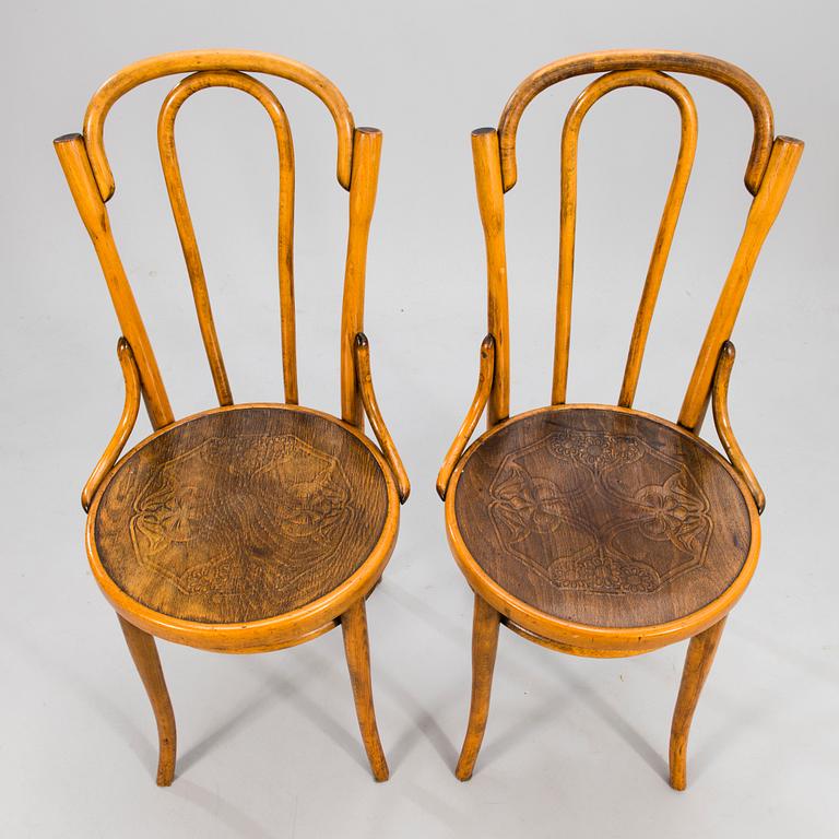 A SET OF SIX BENTWOOD THONET CHAIRS from the first half of the 20th Century. Produced for the Russian market.