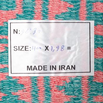 A CARPET, ZILO, Flat weave, Sirjan ca 400 x 198 cm.