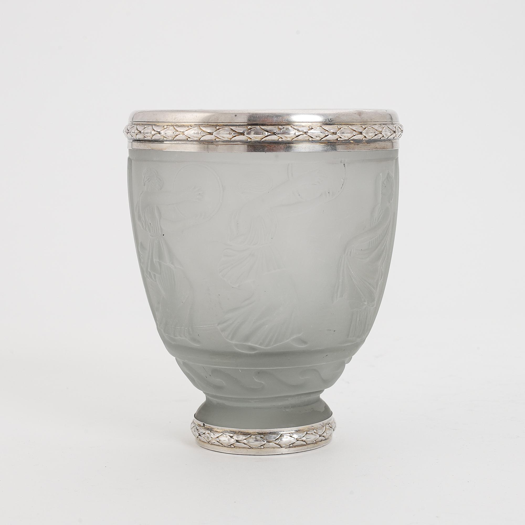 Georges de Feure, a glass and silver Art Nouveau vase, early 20th Century.
