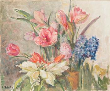 Greta Schalin, oil on canvas, signed and dated 1980.