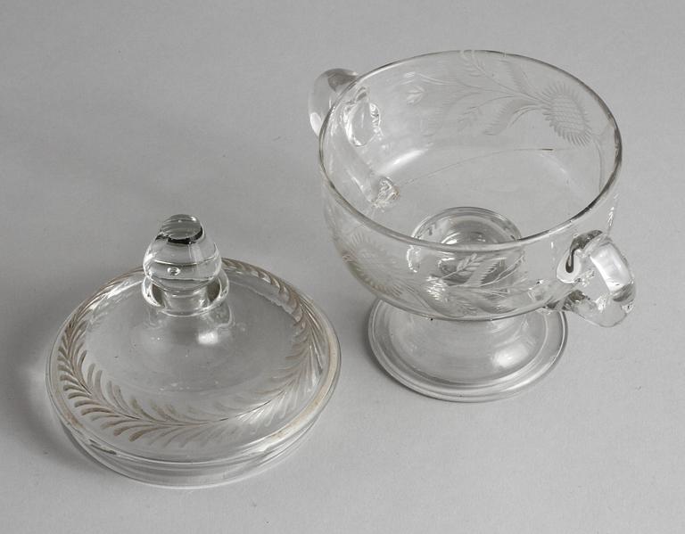 SMÖRASK, glas, 1700-tal.