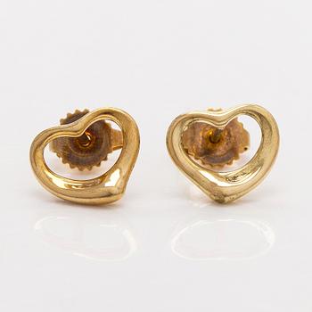Tiffany & Co, Elsa Peretti, a pair of 18K gold 'Open Heart' earrings.