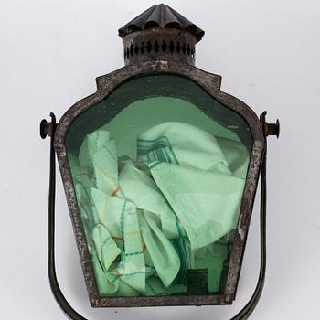 LYKTA, tenn och glas, 1800-/1900-tal.