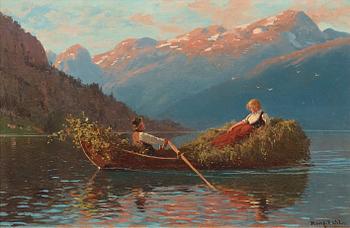 771. Hans Dahl, "Heimfahr am abend, Westnorwegen" (On the way back from work, Western Norway).