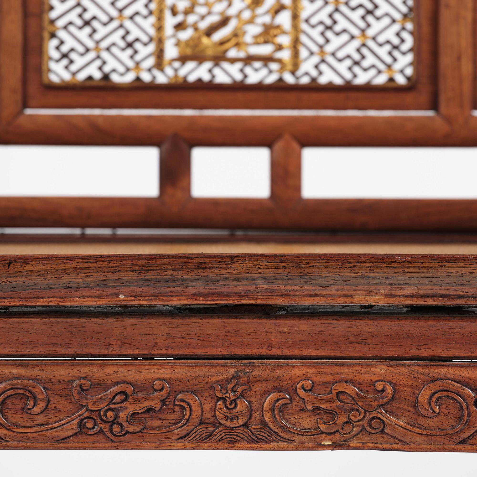 Dagbädd, hardwood. Qingdynastin, 1800-tal.
