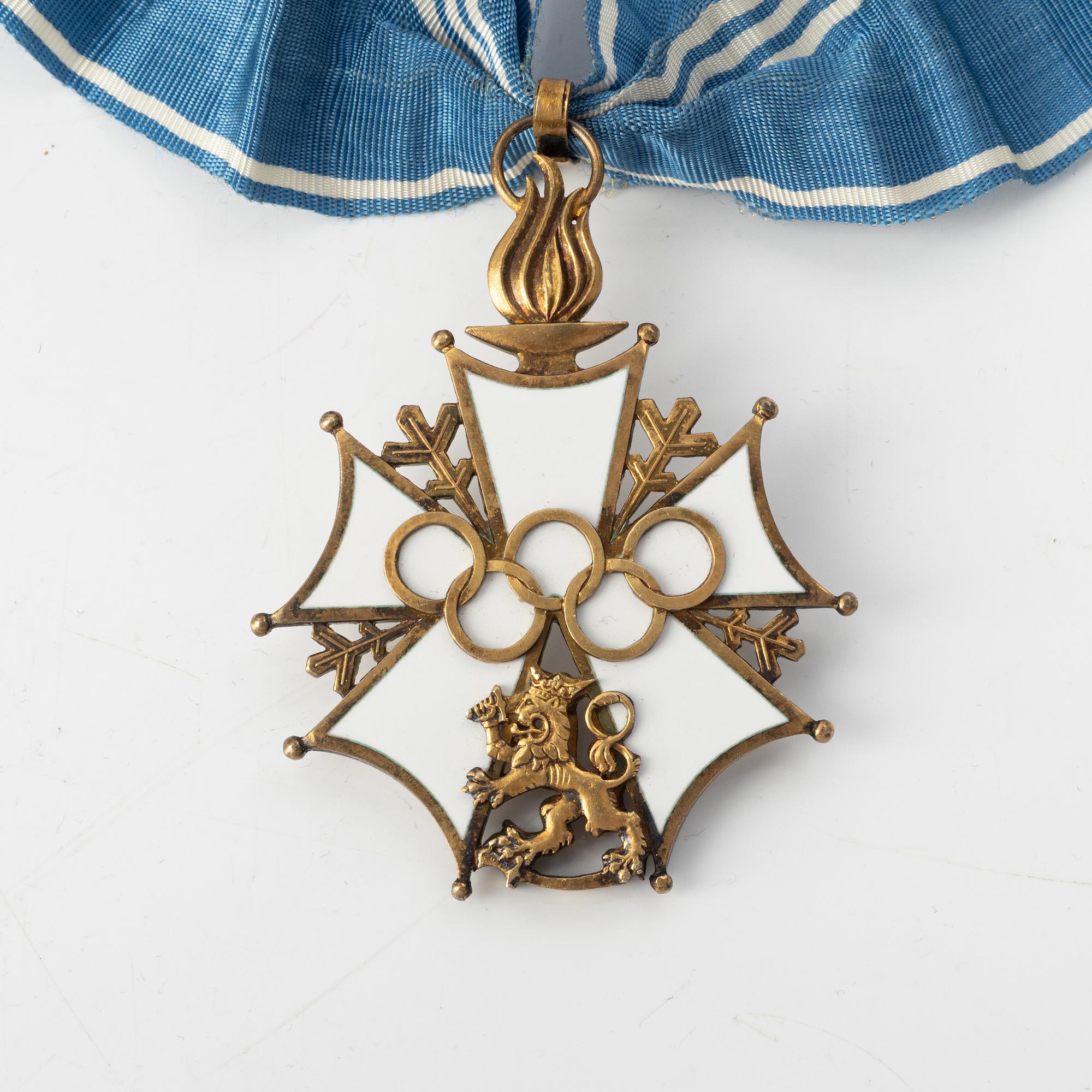 Cross of Merit of Finnish Olympic Games 1952, First class, silver and enamel.