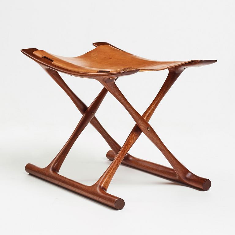 Ole Wanscher, a mahogany "Egyptian stool", Poul Jeppesen-møbler, Danmark.