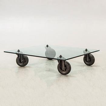 Gae Aulenti, coffee table, "Table with Wheels", Fontana Arte, Italy late 20th century/early 21st century.