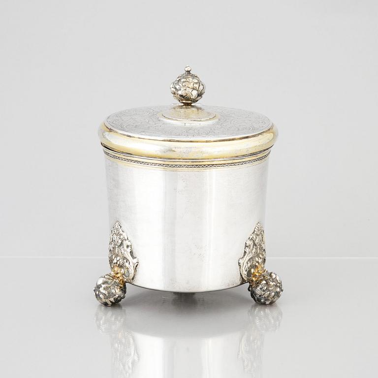 A Swedish late baroque parcel-gilt silver tankard, mark of Jeremias Britt, Kalmar (1736-1742).